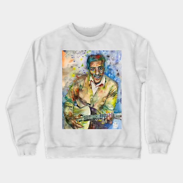 OTIS REDDING watercolor portrait Crewneck Sweatshirt by lautir